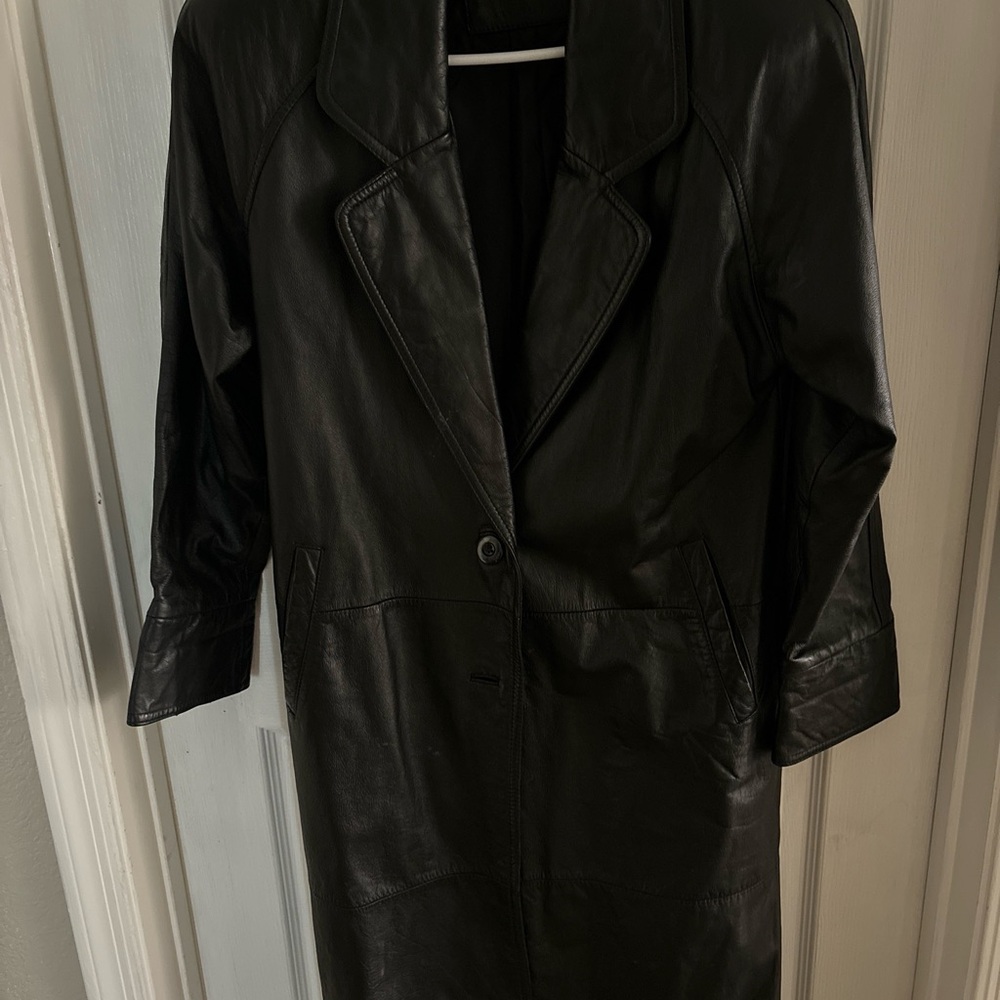 Vintage 1980s Black Leather Coat